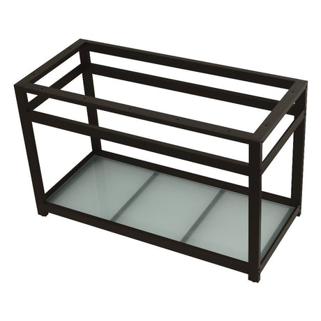 Fauceture 49" x 22" Steel Console Sink Base with Glass Shelf - BUILDMYPLACE