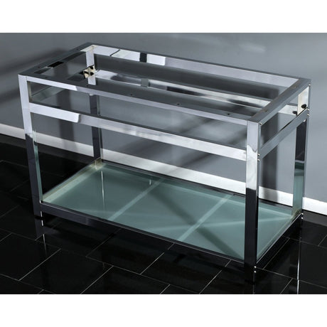 Fauceture 49" x 22" Steel Console Sink Base with Glass Shelf - BUILDMYPLACE