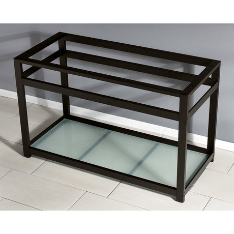 Fauceture 49" x 22" Steel Console Sink Base with Glass Shelf - BUILDMYPLACE