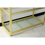 Fauceture 49" x 22" Steel Console Sink Base with Glass Shelf - BUILDMYPLACE