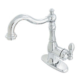 Fauceture American Classic Single - Handle Single Hole Deck Mount Bathroom Sink Faucet with Push Pop Up & Cover Plate - BUILDMYPLACE