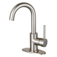 Fauceture Concord Single - Handle Single Hole Deck Mount Bathroom Sink Faucet with Push Pop - up & Cover Plate - BUILDMYPLACE