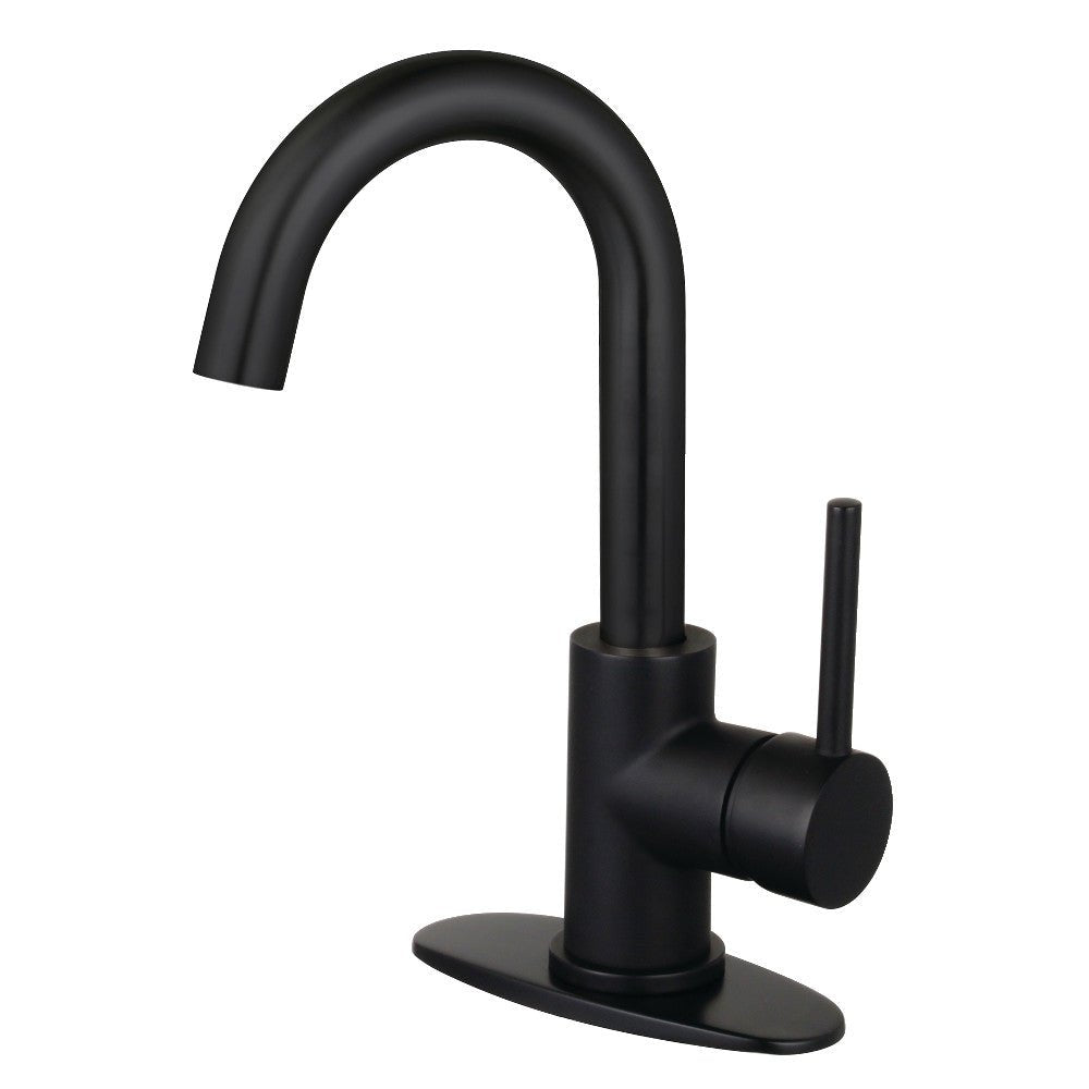 Fauceture Concord Single - Handle Single Hole Deck Mount Bathroom Sink Faucet with Push Pop - up & Cover Plate - BUILDMYPLACE