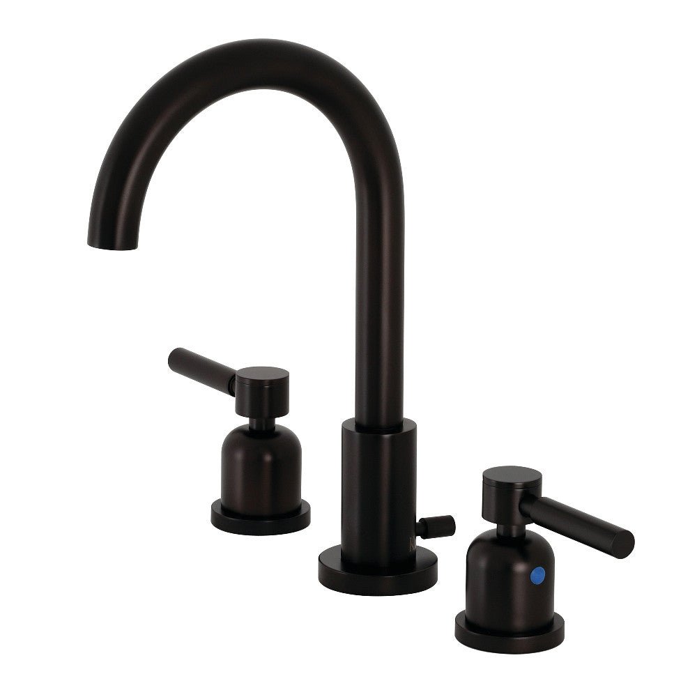 Fauceture Concord Two - handle 3 - Hole Deck Mount Widespread Bathroom Sink Faucet With Brass Pop - up - BUILDMYPLACE