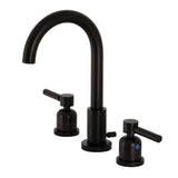 Fauceture Concord Two - handle 3 - Hole Deck Mount Widespread Bathroom Sink Faucet With Brass Pop - up - BUILDMYPLACE