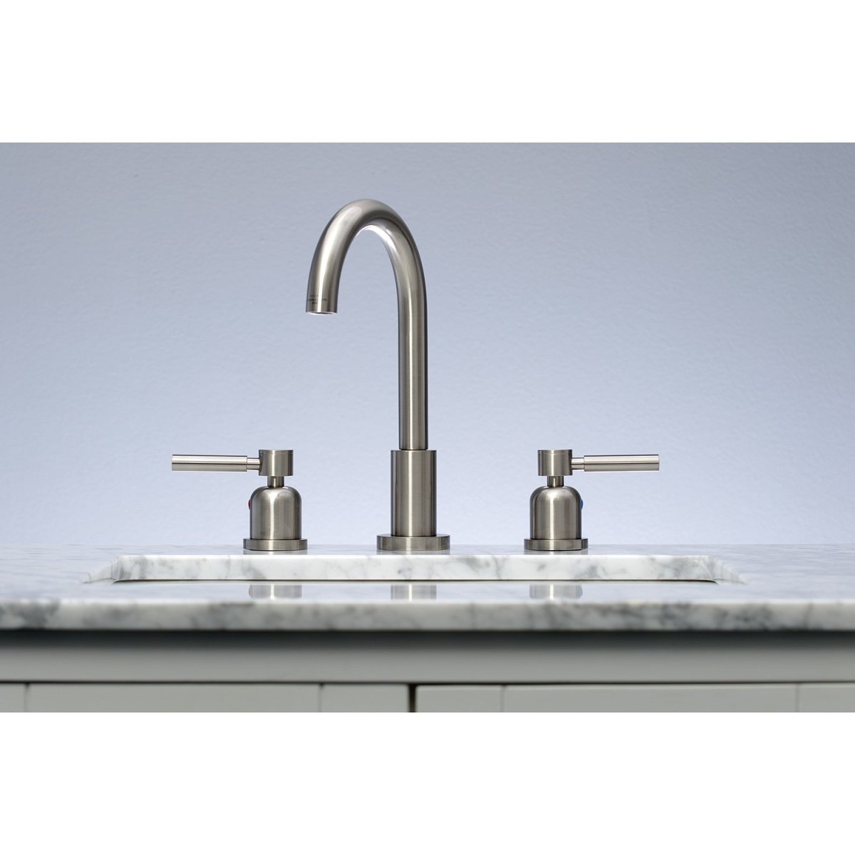 Fauceture Concord Two - handle 3 - Hole Deck Mount Widespread Bathroom Sink Faucet With Brass Pop - up - BUILDMYPLACE