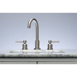 Fauceture Concord Two - handle 3 - Hole Deck Mount Widespread Bathroom Sink Faucet With Brass Pop - up - BUILDMYPLACE