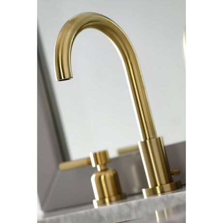 Fauceture Concord Two - handle 3 - Hole Deck Mount Widespread Bathroom Sink Faucet With Brass Pop - up - BUILDMYPLACE