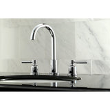 Fauceture Concord Two - handle 3 - Hole Deck Mount Widespread Bathroom Sink Faucet With Brass Pop - up - BUILDMYPLACE