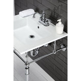 Fauceture Continental 25" Ceramic Vanity Top, 4 - Inch, 3 - Hole, White - BUILDMYPLACE