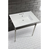 Fauceture Continental 31 - Inch Ceramic Vanity Top, 4 - Inch, 3 - Hole, White - BUILDMYPLACE