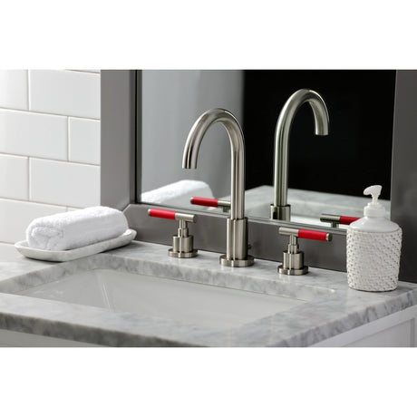 Fauceture Kaiser Widespread Bathroom Faucet W/ Brass Pop Up - BUILDMYPLACE