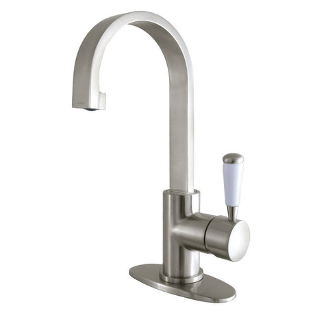 Fauceture Paris Single - Handle Single Hole Deck Mount Bathroom Sink Faucet with Push Pop - up, Deck Plate & Drain - BUILDMYPLACE