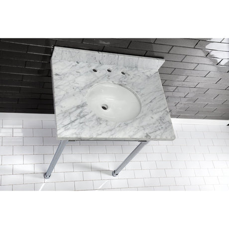 Fauceture Templeton 30" x 22" Carrara Marble Vanity Top with Oval Sink - BUILDMYPLACE