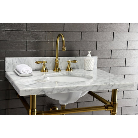 Fauceture Templeton 30" x 22" Carrara Marble Vanity Top with Oval Sink - BUILDMYPLACE