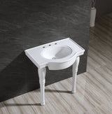 Fauceture Templeton 31" x 22" Ceramic Console Sink, White - BUILDMYPLACE