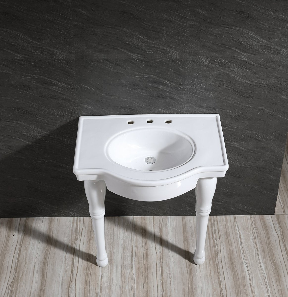 Fauceture Templeton 31" x 22" Ceramic Console Sink, White - BUILDMYPLACE