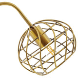 Faux White Salient Brass Marble Table Lamp - Brass Metal Wire Shade - E26 60W Bulb (Not Included) - BUILDMYPLACE