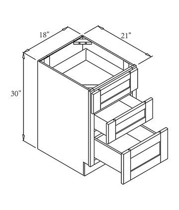 RTA - Slim Shaker Karamel - File Drawer Base Cabinets - 18