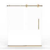 Ivanees Single Sliding Frameless Shower Door 8mm Clear Tempered Glass - Barn Door Style - Brushed Gold - 60 x 76 Inch