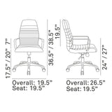 Finesse Mid Back PU Leather Executive Conference Task Chair And Adjustable Swivel Office Chair - BUILDMYPLACE