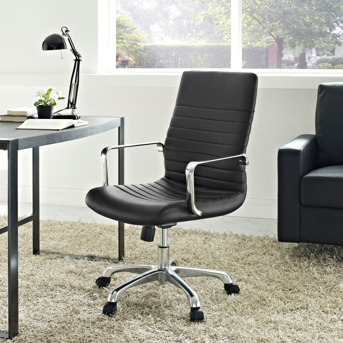 Finesse Mid Back PU Leather Executive Conference Task Chair And Adjustable Swivel Office Chair - BUILDMYPLACE