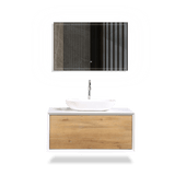 Fiona Wood Floating / Wall Mounted Bathroom Vanity With Acrylic Vessel Sink - BUILDMYPLACE