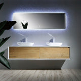 Fiona Wood Floating / Wall Mounted Bathroom Vanity With Acrylic Vessel Sink - BUILDMYPLACE