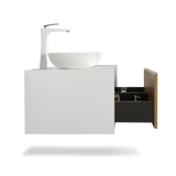 Fiona Wood Floating / Wall Mounted Bathroom Vanity With Acrylic Vessel Sink - BUILDMYPLACE