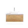 Fiona Wood Floating / Wall Mounted Bathroom Vanity With Acrylic Vessel Sink - BUILDMYPLACE