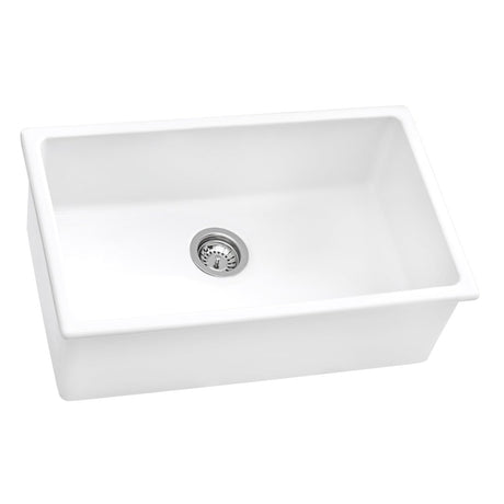 Fireclay Undermount / Drop - in Topmount Kitchen Sink Single Bowl - White - BUILDMYPLACE