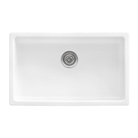 Fireclay Undermount / Drop - in Topmount Kitchen Sink Single Bowl - White - BUILDMYPLACE