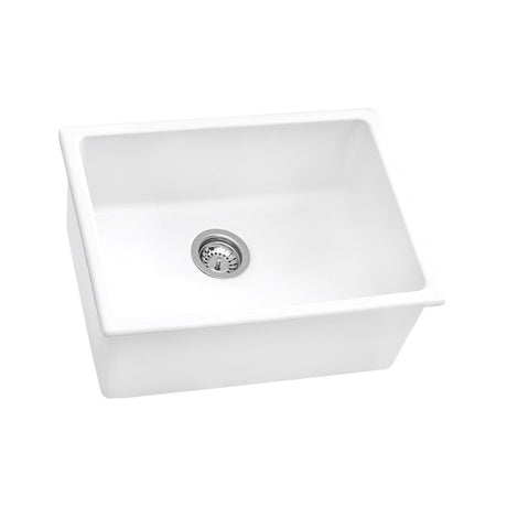 Fireclay Undermount / Drop - in Topmount Kitchen Sink Single Bowl - White - BUILDMYPLACE