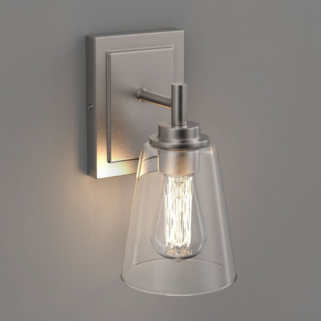 Flared Shape Bathroom Light Fixtures with Clear Glass Shade, E26 Base, UL Listed for Damp Location, Wall Mount, Bathroom Vanity Lighting - BUILDMYPLACE