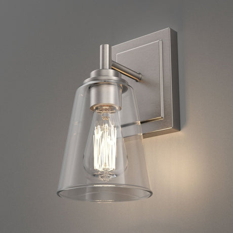 Flared Shape Bathroom Light Fixtures with Clear Glass Shade, E26 Base, UL Listed for Damp Location, Wall Mount, Bathroom Vanity Lighting - BUILDMYPLACE