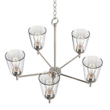 Flared Shape Chandelier Lighting Fixture with Clear Glass Shades, E26 Base, UL Listed for Damp Location, 3 Years Warranty - BUILDMYPLACE