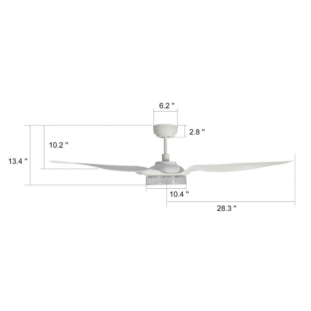 FLETCHER 56 inch 3 - Blade Smart Ceiling Fan with LED Light & Remote - LEDMyPlace