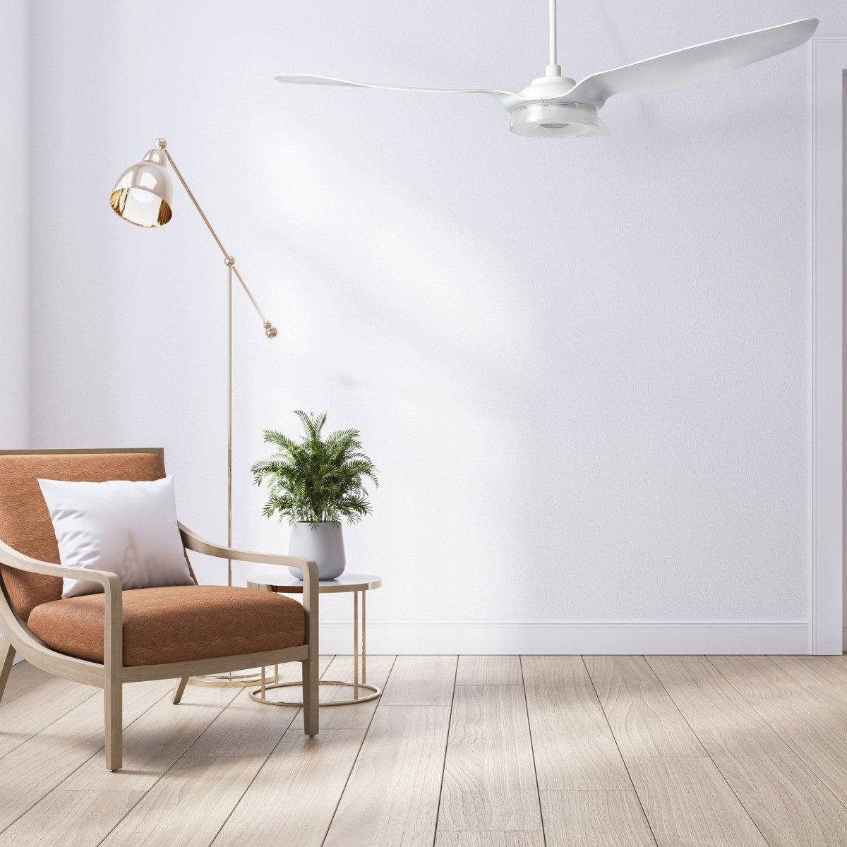 FLETCHER 60 inch 3 - Blade Smart Ceiling Fan with LED Light & Remote - LEDMyPlace