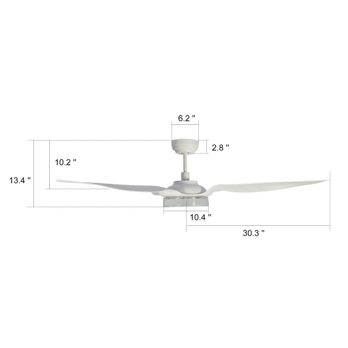 FLETCHER 60 inch 3 - Blade Smart Ceiling Fan with LED Light & Remote - LEDMyPlace