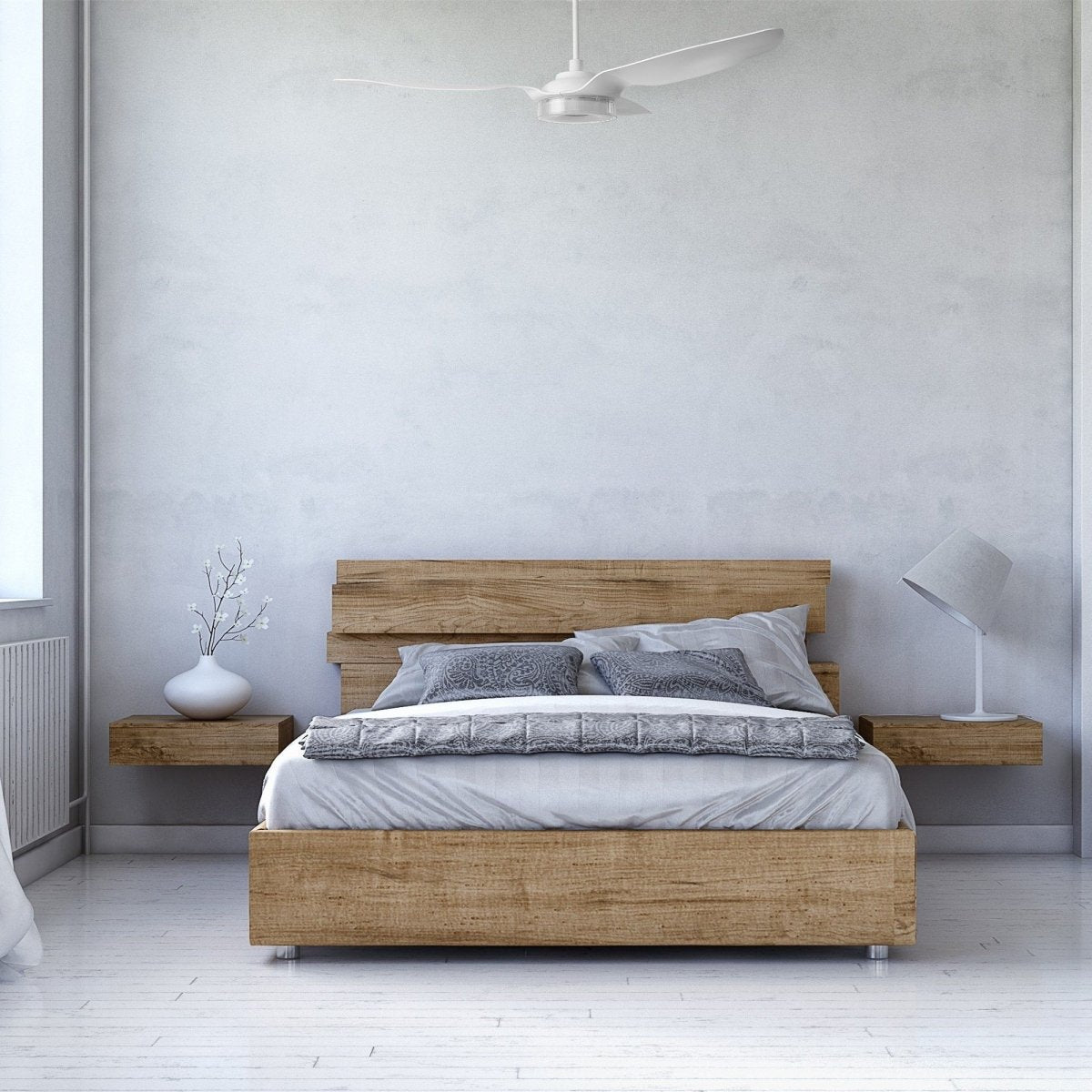 FLETCHER 60 inch 3 - Blade Smart Ceiling Fan with LED Light & Remote - LEDMyPlace