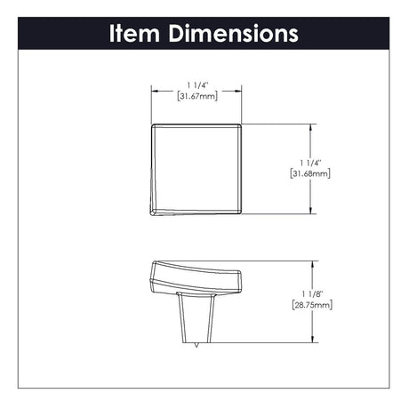 Flex Collection - Belwith Keeler - Knob, 1 - 1/4" Sq. | B076716 - BUILDMYPLACE