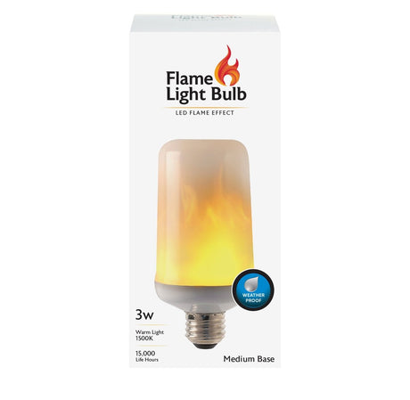 Flicker Flame Effect LED Light Bulb, 3 Watts, Medium Base, E26, 1300K, outdoor lamps Bulb - BUILDMYPLACE