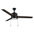 FLINT 52 inch 3 - Blade Ceiling Fan with LED Light and Pull Chain - LEDMyPlace