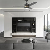 FLINT 52 inch 3 - Blade Ceiling Fan with LED Light and Pull Chain - LEDMyPlace