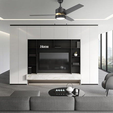 FLINT 52 inch 3 - Blade Ceiling Fan with LED Light and Pull Chain - LEDMyPlace