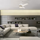 FLINT 52 inch 3 - Blade Ceiling Fan with LED Light and Pull Chain - LEDMyPlace
