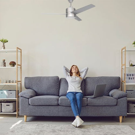 FLINT 52 inch 3 - Blade Ceiling Fan with LED Light and Pull Chain - LEDMyPlace