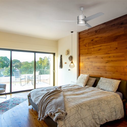 FLINT 52 inch 3 - Blade Ceiling Fan with LED Light and Pull Chain - LEDMyPlace