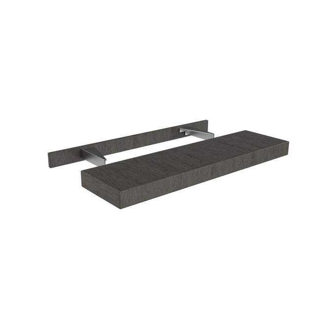 Floating Shelf Cabinet | 36W x 2.5H x 10D | RTA - Luxor Smoky Grey - BUILDMYPLACE