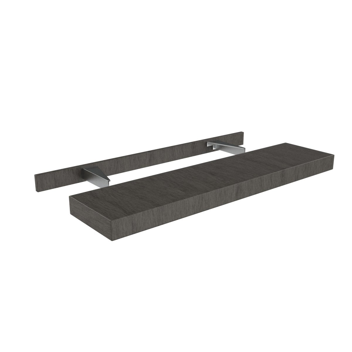 Floating Shelf Cabinet | 42W x 2.5H x 10D | RTA - Luxor Smoky Grey - BUILDMYPLACE